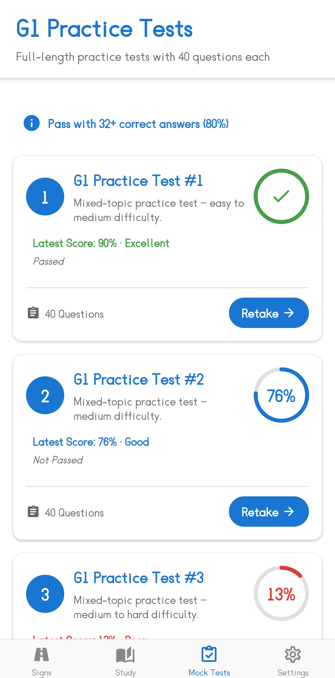 G1 Practice Test App